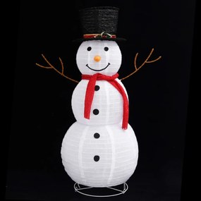 Boneco de neve decorativo com luz LED tecido de luxo 120 cm