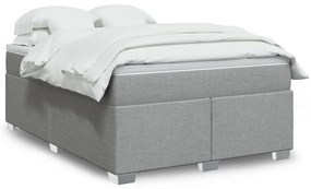 vidaXL Cama com molas/colchão 140x200 cm tecido cinzento-claro