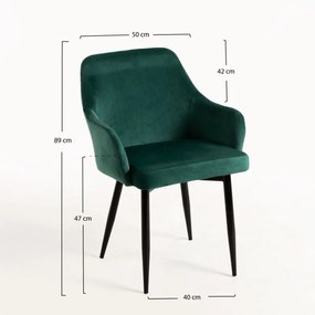 Cadeira Puan Veludo - Verde