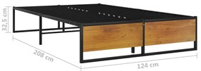 Estrutura de cama 120x200 cm metal preto