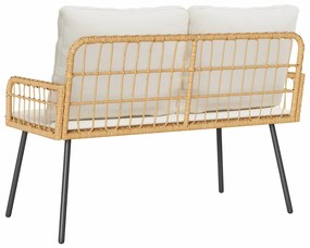 Banco de Jardim vidaXL Natural 114x64x78 cm em Rattan Sintético