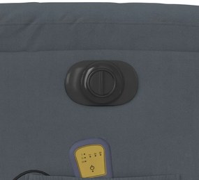 Poltrona de massagens reclinável elétrica veludo cinza-escuro