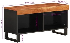 Móvel de TV 85x33x43,5 cm madeira de acácia maciça