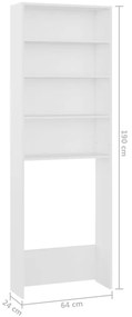 Armário para máquina de lavar roupa 64x24x190 cm branco