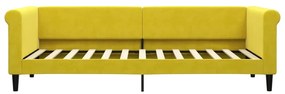 Sofá-cama com gavetão 80x200 cm veludo amarelo