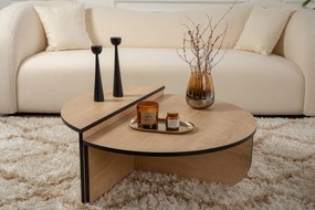 Mesa de Café Orion - Carvalho Mel e Preto - 90x30x60cm &amp; 85x35x30cm