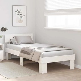 Estrutura da Cama Branco 90 x 200 cm Madeira de Pinheiro Sólido