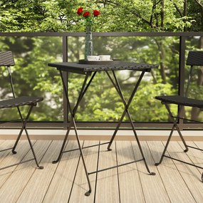 vidaXL Mesa de bistrô dobrável 55x54x71 cm vime PE preto