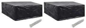 Capas para mobiliário de jardim 2 pcs 10 ilhós 260x260x90 cm