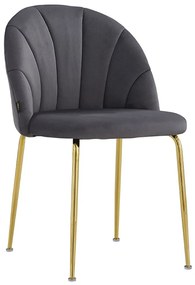 Cadeira Laget Gold Veludo - Cinza