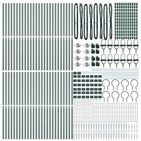 Postes de Cerca com ponta - 52 peças, Ø32mm, 140cm, em aço galvanizado