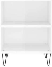 Mesa de cabeceira derivados de madeira branco brilhante