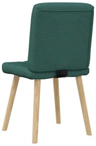 Cadeiras de jantar 2 pcs tecido verde-escuro