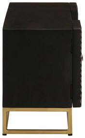 Móvel de TV 110x30x40 cm mangueira maciça e ferro preto