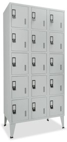 Cacifos Metálicos Triplo Cinza 1900x900x500 mm – 15 Cacifos Standard