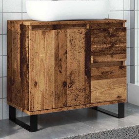 vidaXL Armário lavatório WC 65x33x60cm derivados madeira madeira velha