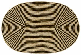 vidaXL Tapete Natural e Preto 100 x 152 cm Juta