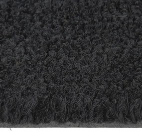 Tapete de porta 50x80 cm fibra de coco tufada preto