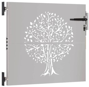 Portão de jardim 85x75 cm aço corten design árvore