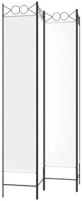 Biombo com 4 painéis 160x220 cm tecido branco