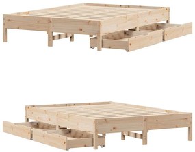 Cama sem colchão 120x190 cm madeira de pinho maciça
