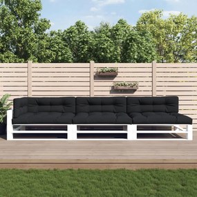 vidaXL Almofadões para móveis de paletes 7 pcs tecido preto