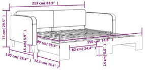 Sofá-cama com gavetão 90x190 cm tecido cinzento-escuro