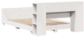 Cama sem colchão 120x190 cm madeira de pinho maciça branco