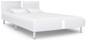 Estrutura de cama sem colchão 135x190cm couro artificial branco