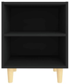 Mesa de cabeceira c/ pernas madeira maciça 40x30x50 cm preto