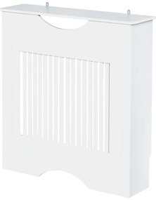 HOMCOM Cobertura Radiador 78x19x82cm Cobertura Radiador de MDF Moderno com Prateleira Carga 10kg e Dispositivo Anti Rolamento para Sala de Estar Dormitório Branco