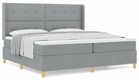 Cama Box com Colchão Cinza Claro 200 x 200 cm