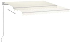 Toldo retrátil manual com LED 400x300 cm cor creme