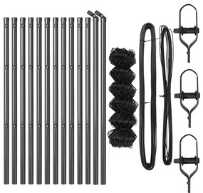 Conjunto de Postes de Cerca Cinzeto 0.6 x 25 m Aço Galvanizado