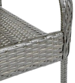 Cadeiras de exterior empilháveis 6 pcs vime PE cinzento