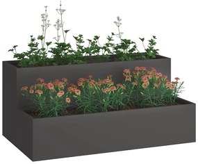 Vaso de Jardim - 2 Camadas Preto em Aço, 100x60x45 cm