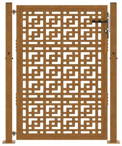 Portão de jardim 105x130 cm design cruzado de aço resistente