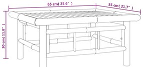 10pcs conjunto lounge de jardim bambu c/ almofadões branco nata