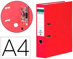 Pasta de Arquivo de Alavanca Elba Chic Cartão Forrado Pvc com Rado Din A4 Lombada de 80 mm Vermelho
