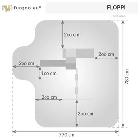 Parque infantil Crianças Exterior FLOPPI KDI Escorrega, 2 Baloiços, volante, telescópio, rampa com corda de trepar, mesa de piquenique, parede escalad