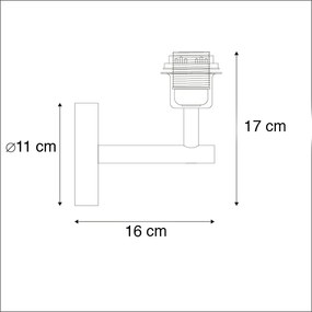 Candeeiro de parede moderno cinzento escuro 1 luz com interruptor - Combi Moderno