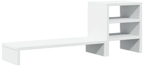 Suporte monitor c/ organizador secretária deriv. madeira branco