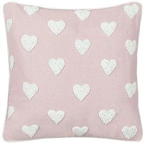 Almofada decorativa padrão de corações em algodão rosa 45 x 45 cm GAZANIA Beliani