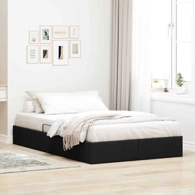 vidaXL Cama com Armazenamento com colchão Preto 120 x 200 cm tecido