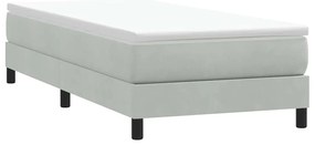 Cama com molas sem colchão cinzento-claro 90x220 cm veludo