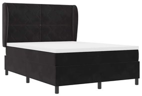 Cama Box com Colchão Preto 160 x 200 cm em Veludo