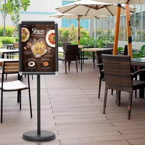 Suporte de chão A3 Moldura do expositor de chão para publicidade Bar, Restaurante, café 32,7 x 45 x 89,5 x 89,5-134 cm Preto