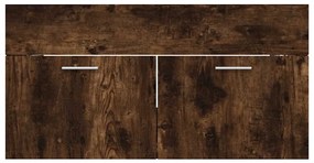 2 pcs conj. móveis casa de banho derivados madeira cor fumado