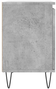 Mesas cabeceira 2pcs 40x30x50cm derivados madeira cinza-cimento
