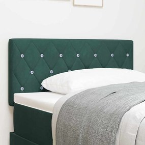 vidaXL Cabeceira de Cristal com Botão de Veludo Verde Escuro 90 cm